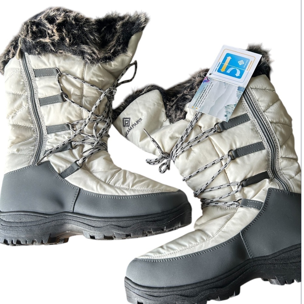 NWT Dream Pairs Maine Winter boots grey / taupe excellent Size 9 - Picture 8 of 12